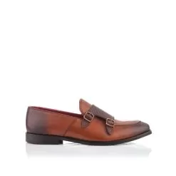 Men`s Double Buckle Loafers Marco Cognac