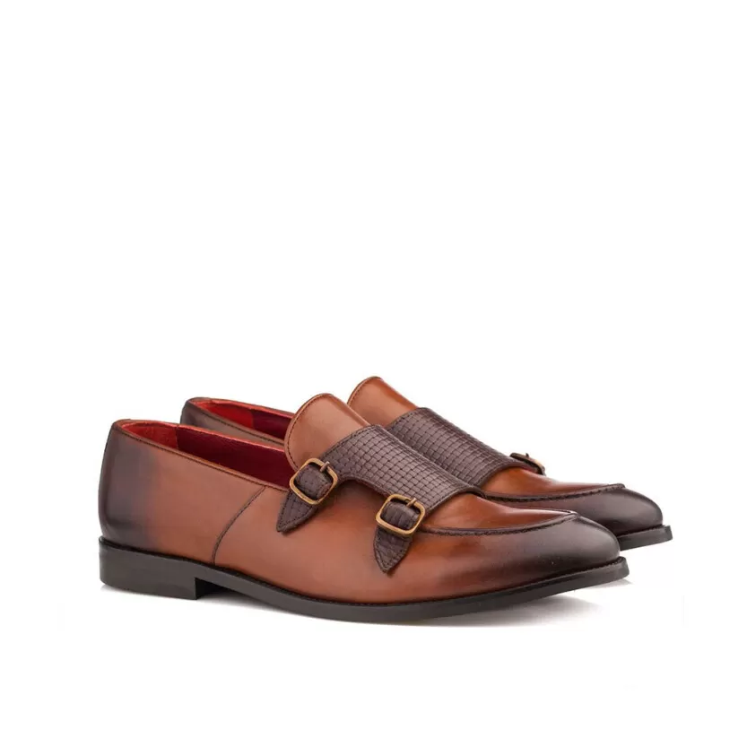 Men`s Double Buckle Loafers Marco Cognac 2 Men`s Double Buckle Loafers Marco Cognac - Image 2