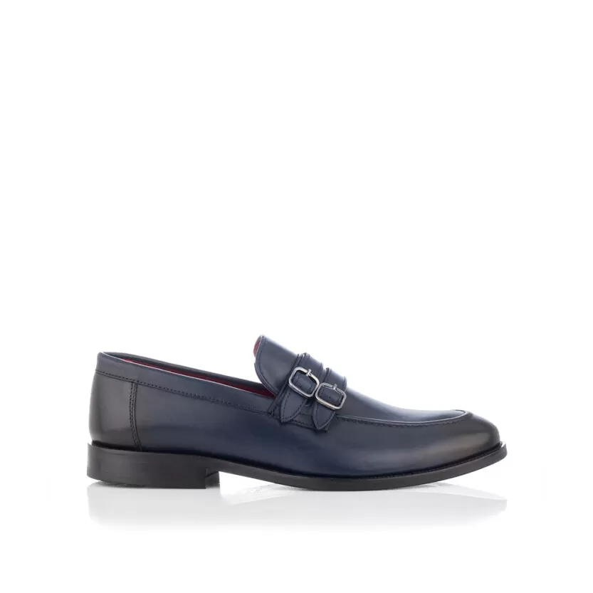 Men`s Double Buckle Loafers Alessandro Blue 1 Men`s Double Buckle Loafers Alessandro Blue