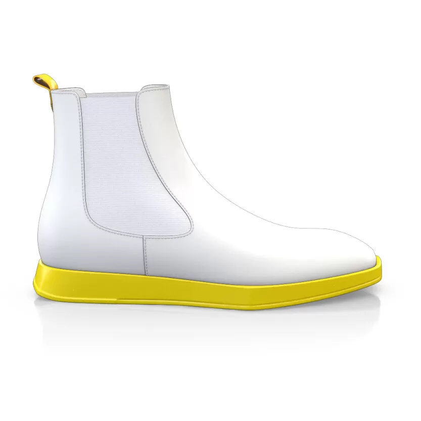 Men`s Square Toe Flat Ankle Boots 13865 1 Men`s Square Toe Flat Ankle Boots 13865