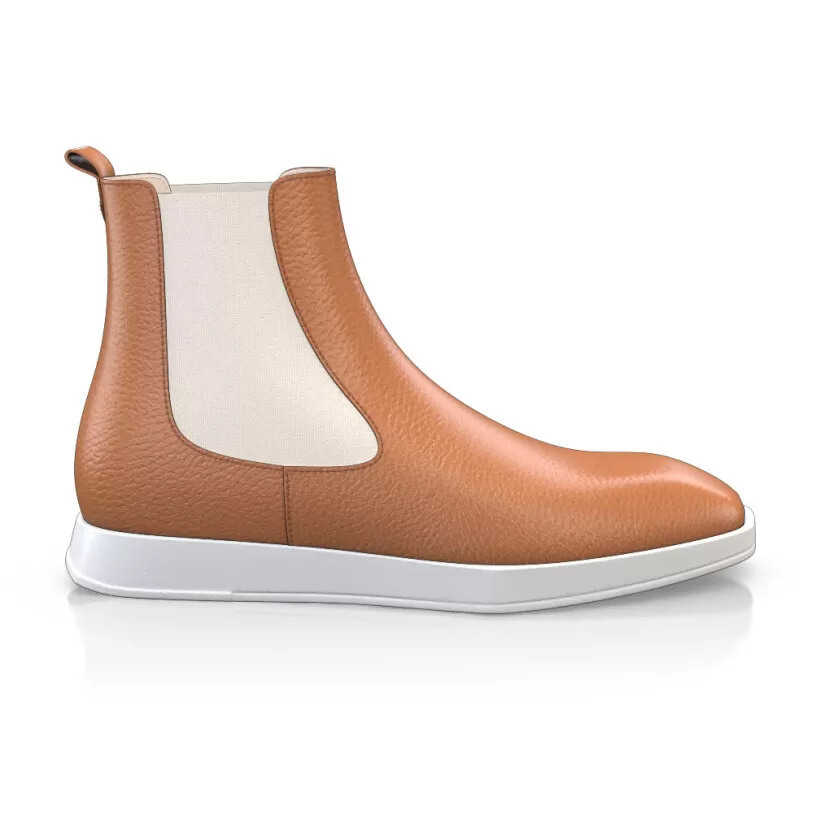 Men`s Square Toe Flat Ankle Boots 21715 1 Men`s Square Toe Flat Ankle Boots 21715