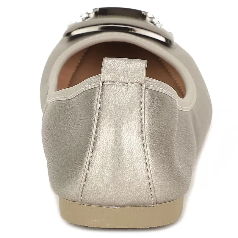 Bata Grey Ballerinas For Women 4 Bata Grey Ballerinas For Women - Image 4