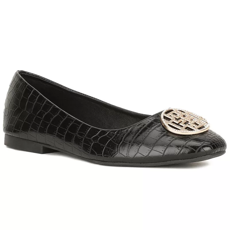 Bata Black Ballerinas For Women 2 Bata Black Ballerinas For Women - Image 2