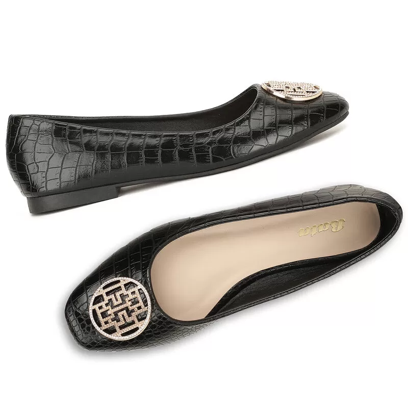 Bata Black Ballerinas For Women 7 Bata Black Ballerinas For Women - Image 7