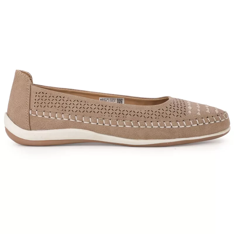 Bata Beige Ballerina For Women 2 Bata Beige Ballerina For Women - Image 2