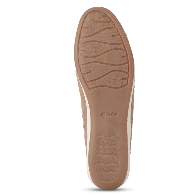 Bata Beige Ballerina For Women 5 Bata Beige Ballerina For Women - Image 5
