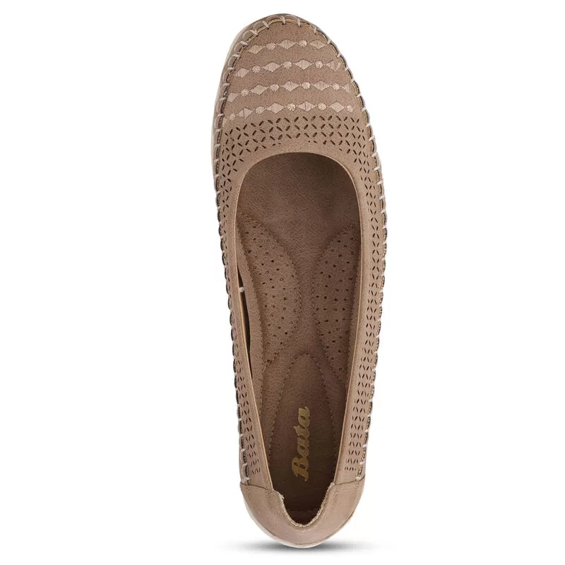 Bata Beige Ballerina For Women 6 Bata Beige Ballerina For Women - Image 6