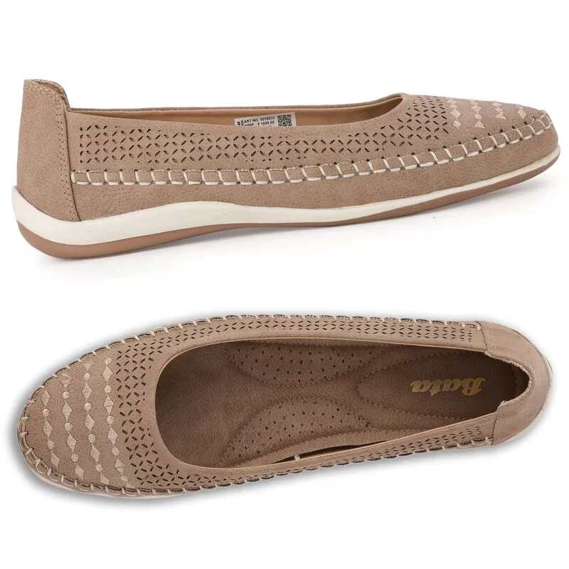 Bata Beige Ballerina For Women 7 Bata Beige Ballerina For Women - Image 7