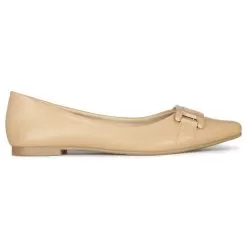 Bata Yellow Beige Gold Ballerina For Women
