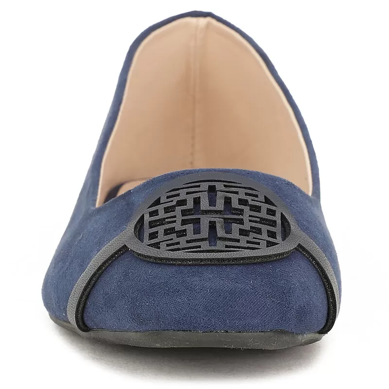 Bata Navy Ballerinas For Women 3 Bata Navy Ballerinas For Women - Image 3