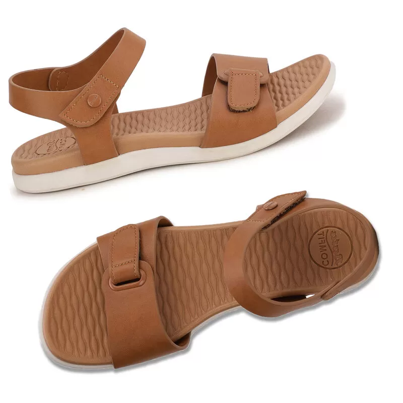 Bata Tan Sandal For Women 7 Bata Tan Sandal For Women - Image 7