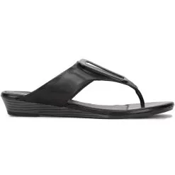 Bata Black Open Toe Flats For Women