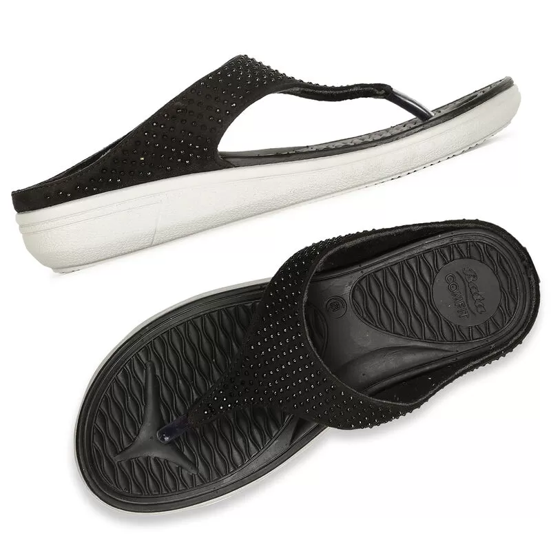Bata Black Sandals For Women 7 Bata Black Sandals For Women - Image 7