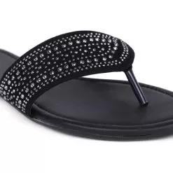 Bata Black Thong For Women -Shoes for me! 5716825 5