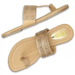 Bata Yellow Beige Gold Flip-Flop For Women -Shoes for me! 5718423 7