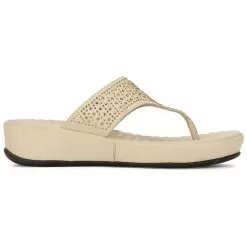 Scholl Yellow Beige Gold Thong For Women