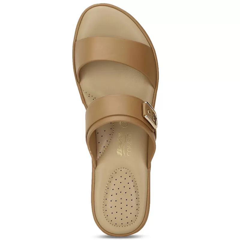 Bata Comfit Tan Light Brown Mule For Women 5 Bata Comfit Tan Light Brown Mule For Women - Image 5