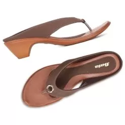 Bata Brown Chappal For Women -Shoes for me! 6714533 7