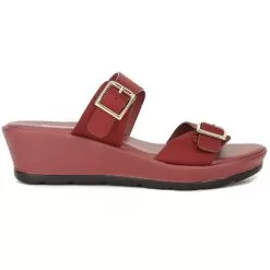 Bata Maroon Mule For Women