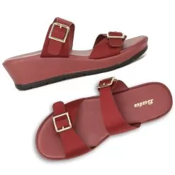 Bata Maroon Mule For Women -Shoes for me! 6715348 7