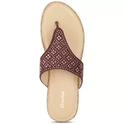 Bata Maroon Thong For Women -Shoes for me! 6715588 5