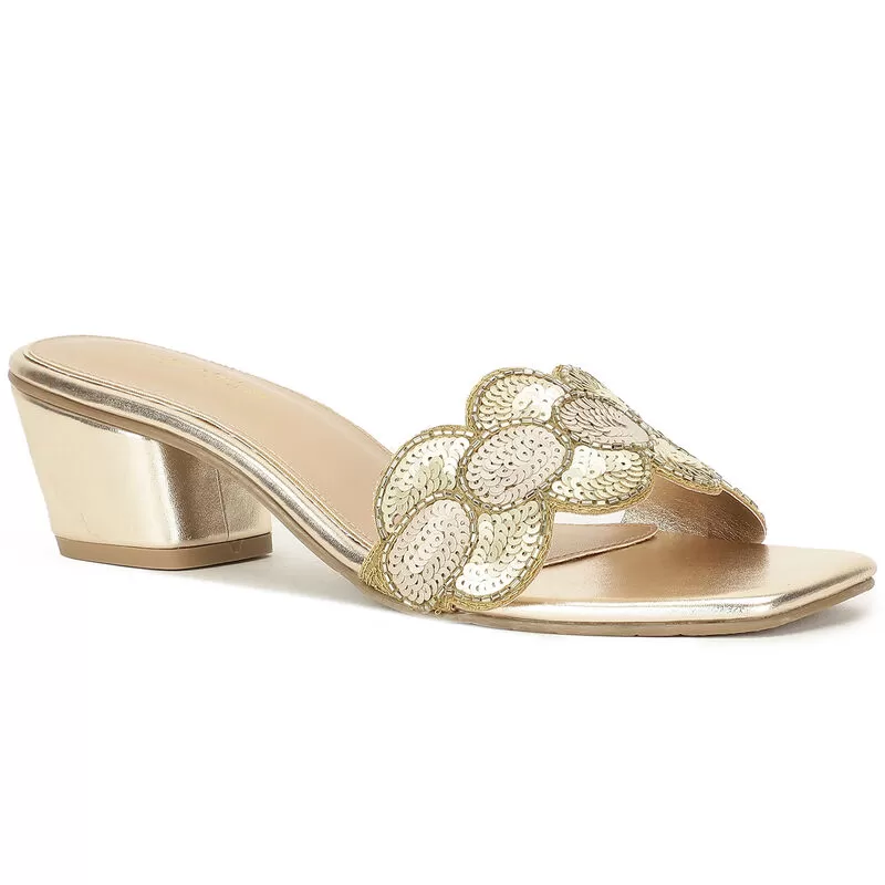 Marie Claire Gold Mule For Women 2 Marie Claire Gold Mule For Women - Image 2