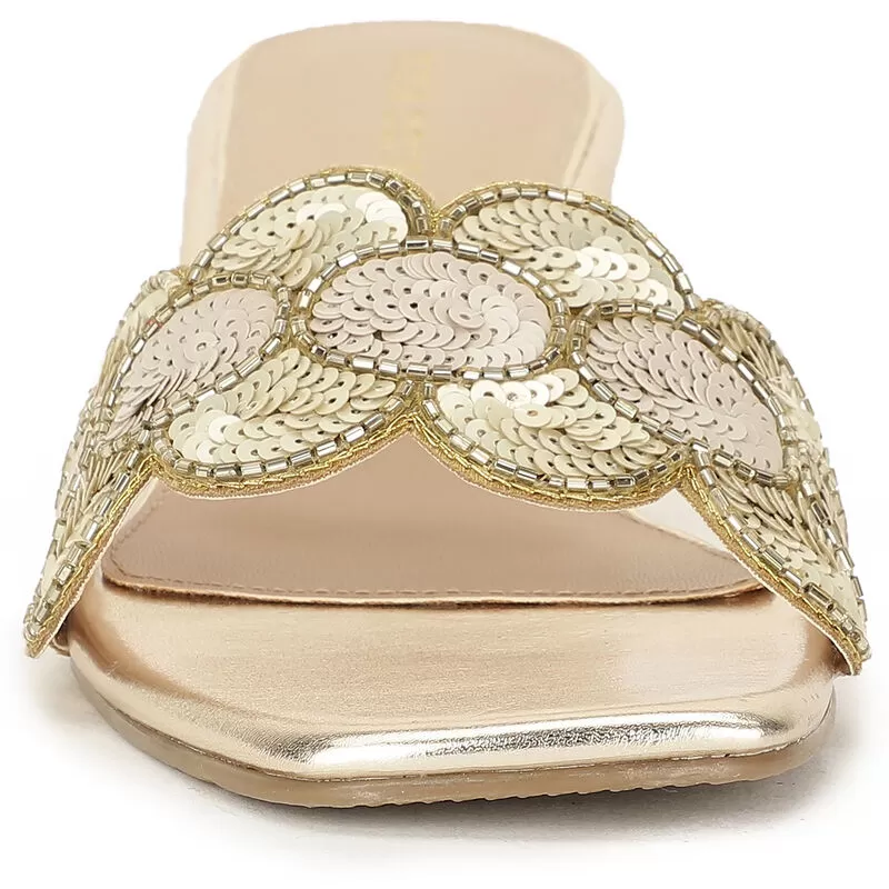 Marie Claire Gold Mule For Women 3 Marie Claire Gold Mule For Women - Image 3