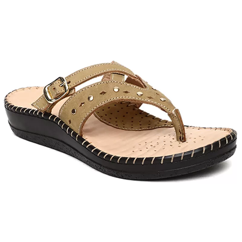 Scholl Tan Chappal For Women 2 Scholl Tan Chappal For Women - Image 2