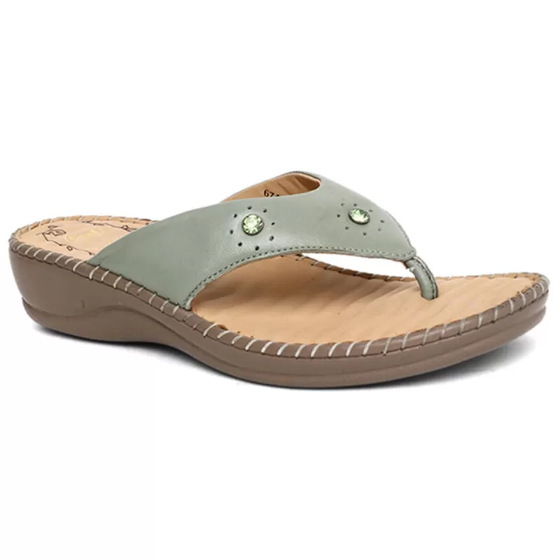 Scholl Light Green Chappal For Women 2 Scholl Light Green Chappal For Women - Image 2