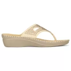 Scholl Yellow Beige Gold Thong For Women