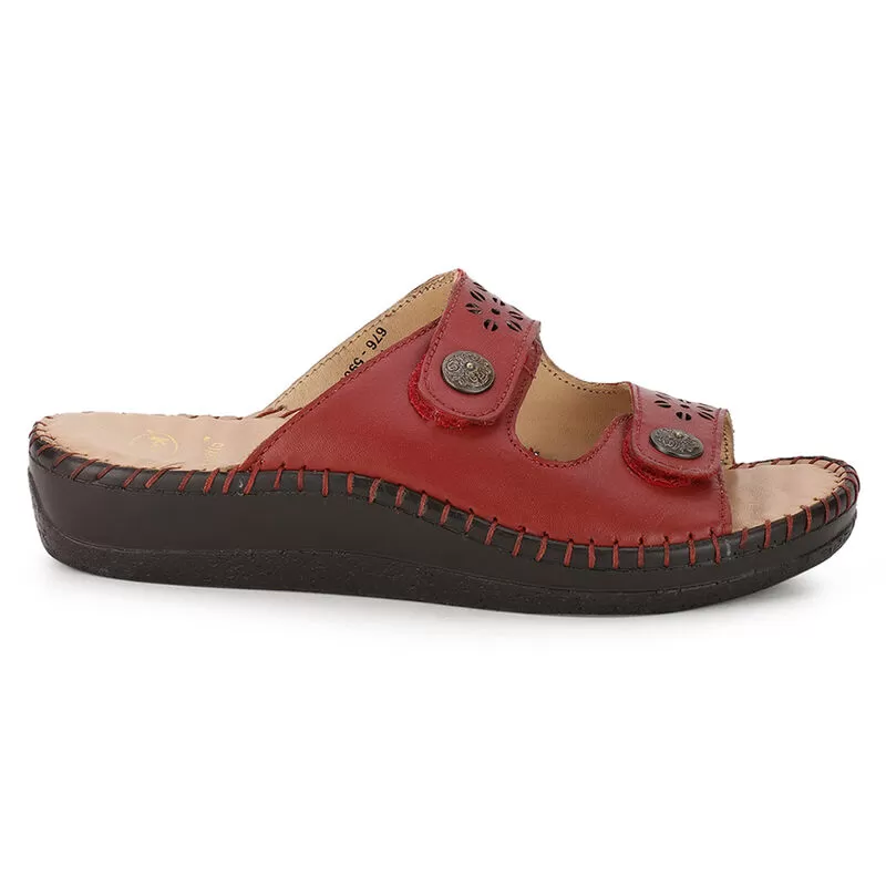 Scholl Maroon Chappal For Women 1 Scholl Maroon Chappal For Women