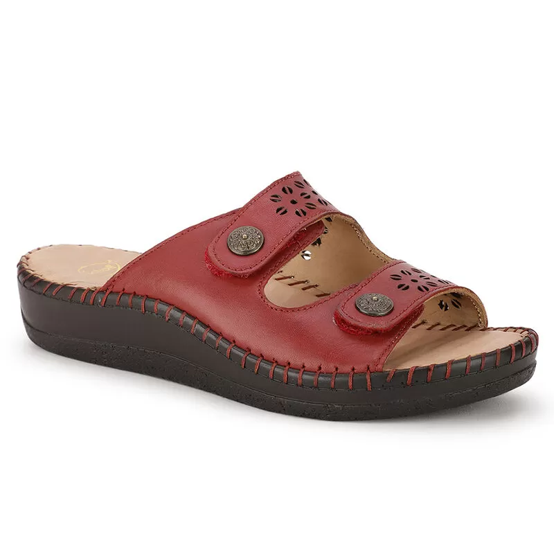 Scholl Maroon Chappal For Women 2 Scholl Maroon Chappal For Women - Image 2
