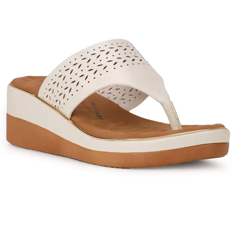 Bata Offwhite Chappal For Women 2 Bata Offwhite Chappal For Women - Image 2