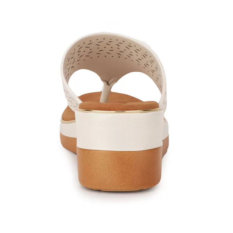 Bata Offwhite Chappal For Women 3 Bata Offwhite Chappal For Women - Image 3