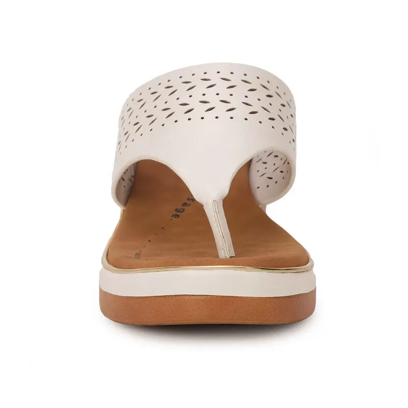 Bata Offwhite Chappal For Women 4 Bata Offwhite Chappal For Women - Image 4