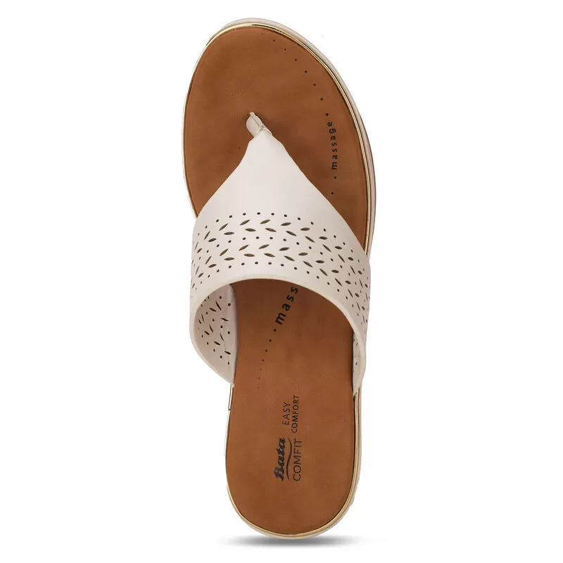Bata Offwhite Chappal For Women 6 Bata Offwhite Chappal For Women - Image 6