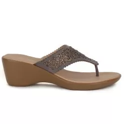 Bata Grey Chappal For Women