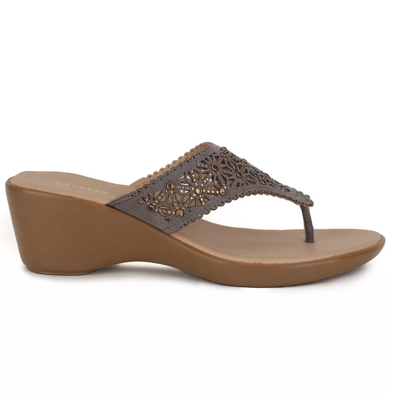 Bata Grey Chappal For Women 1 Bata Grey Chappal For Women