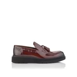 Men`s Slip-On Shoes Luigi Patent Leather Red